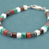 Armband Edelsteinwürfel 4mm Onyx Hämatit Roter-Jaspis Perlmutt Türkis Silber