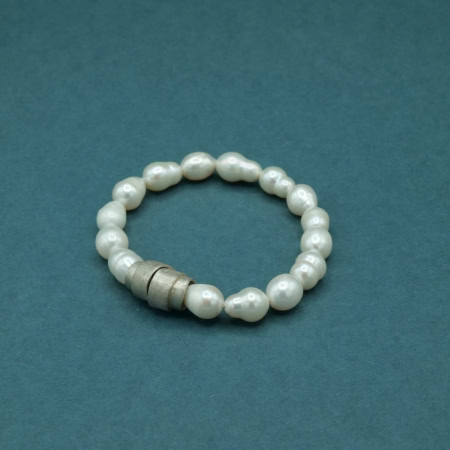 modernes Perlenarmband mit magnetischer Schmuckschliesse aus Sterlingsilber, PA-19